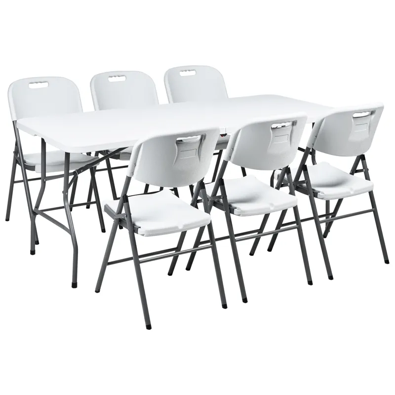 Ruokailuryhmä ulos 6-istuttava Cugnoli taitettava, Valkoinen
