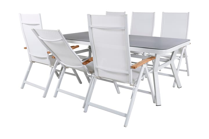 Ruokailuryhmä Virya 160 cm 6 Panama tuolia Musta - Venture Home - Ruokailuryhmät ulos