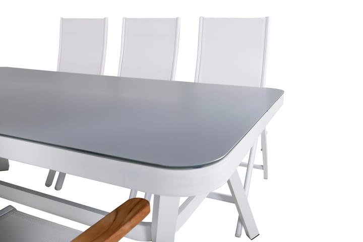 Ruokailuryhmä Virya 160 cm 6 Panama tuolia Musta - Venture Home - Ruokailuryhmät ulos