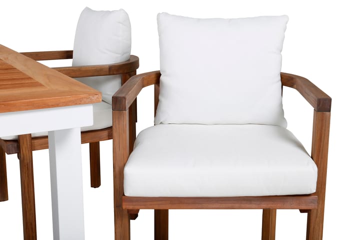 Ruokailuryhmä Panama Jatk 160 cm 4 Erica tuolia Ruskea/Valk - Venture Home - Ruokailuryhmät ulos