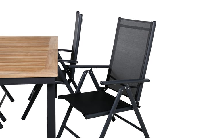 Ruokailuryhmä Panama Jatk 160 cm 4 Break tuolia Musta/Harmaa - Venture Home - Ruokailuryhmät ulos