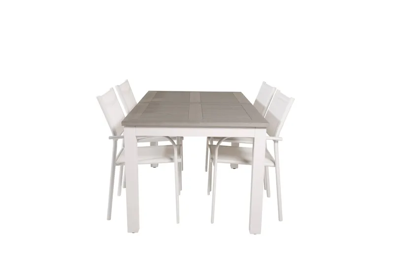 Ruokaryhmä Albany 150-210 cm Suorakulmainen 4 Santorini-tuolilla, Harmaa