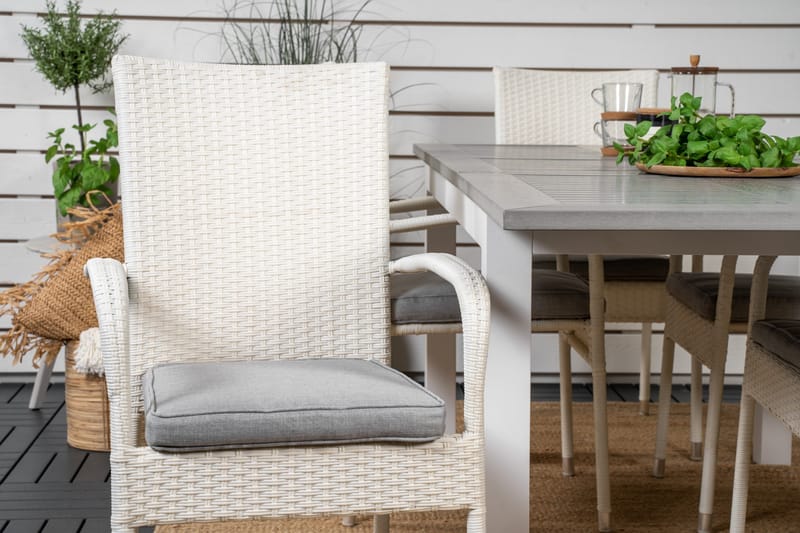 Ruokaryhmä Albany 150-210 cm Suorakulmainen 6 Anna-tuolilla - Harmaa - Puutarhakalusteet - Ulkoryhmä - Ruokailuryhmät ulos