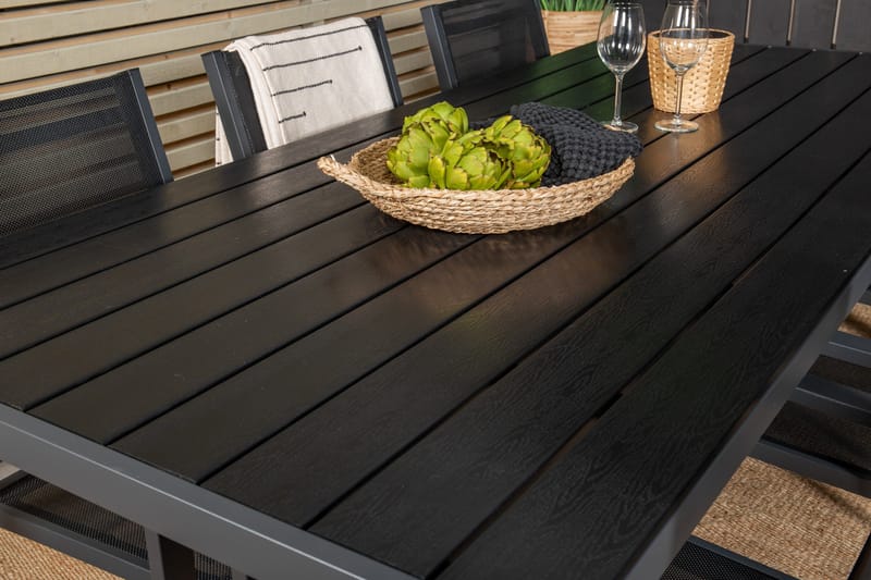 Ruokaryhmä Break 205 cm Suorakulmainen 6 Copacabana-tuolilla - Musta - Puutarhakalusteet - Ulkoryhmä - Ruokailuryhmät ulos