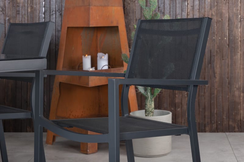 Ruokaryhmä Dallas cm Suorakulmainen 6 Copacabana-tuolilla - Musta - Puutarhakalusteet - Ulkoryhmä - Ruokailuryhmät ulos