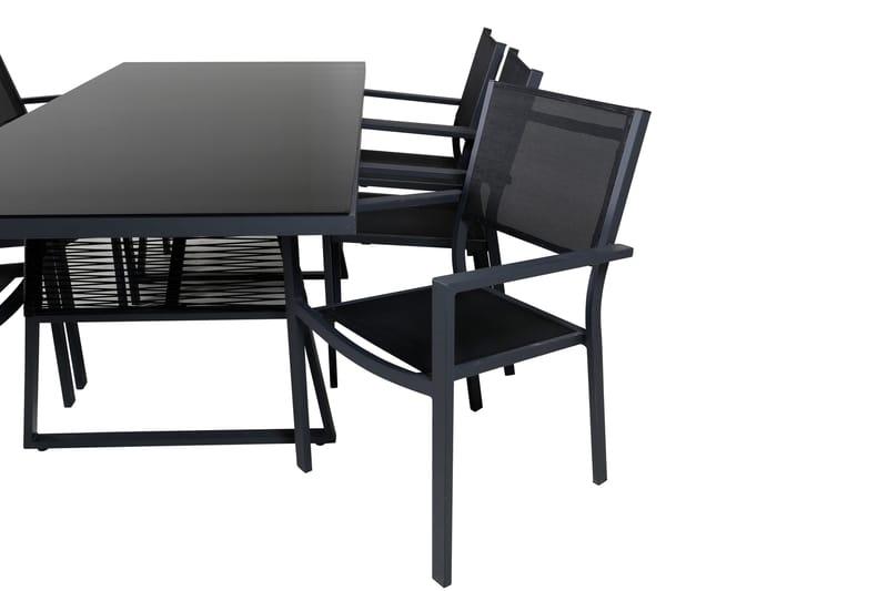 Ruokaryhmä Dallas cm Suorakulmainen 6 Copacabana-tuolilla - Musta - Puutarhakalusteet - Ulkoryhmä - Ruokailuryhmät ulos