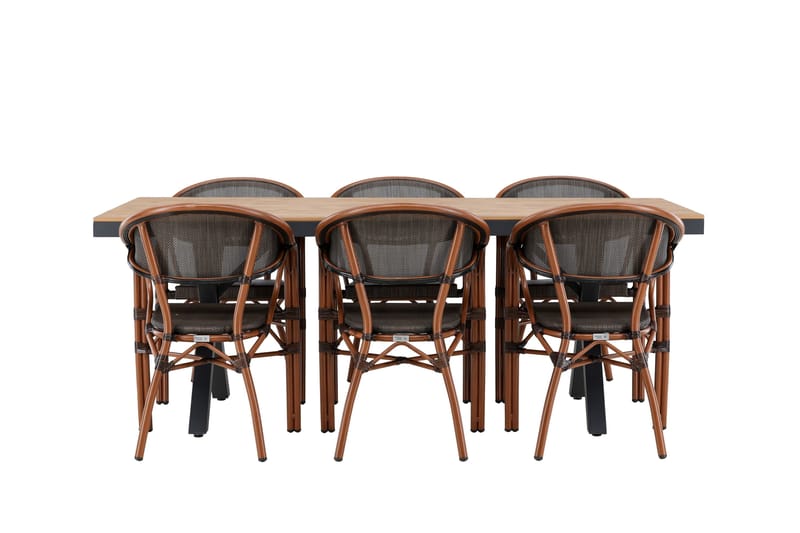 Ruokaryhmä Garcia 200 cm Suorakulmainen 6 Vila Real -tuolilla, Musta