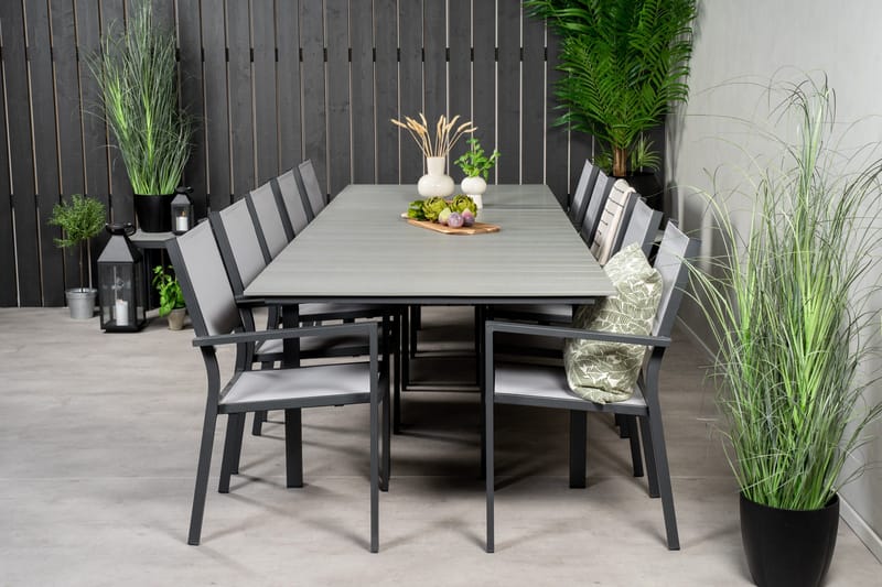 Ruokaryhmä Levels 225-325 cm Suorakulmainen 10 Copacabana-tuolilla - Harmaa - Puutarhakalusteet - Ulkoryhmä - Ruokailuryhmät ulos