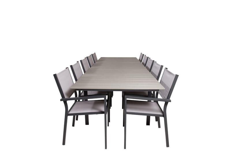 Ruokaryhmä Levels 225-325 cm Suorakulmainen 10 Copacabana-tuolilla, Harmaa