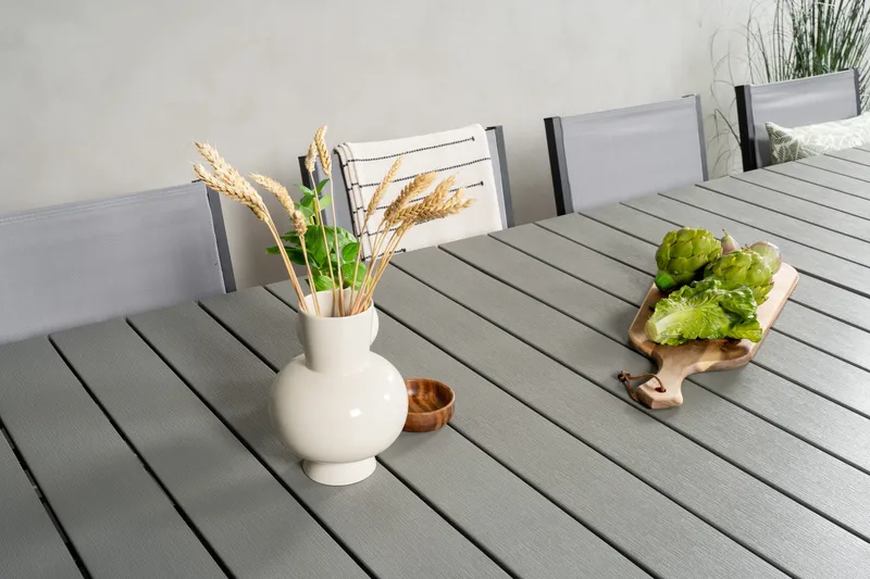 Ruokaryhmä Levels 225-325 cm Suorakulmainen 10 Copacabana-tuolilla - Harmaa - Puutarhakalusteet - Ulkoryhmä - Ruokailuryhmät ulos