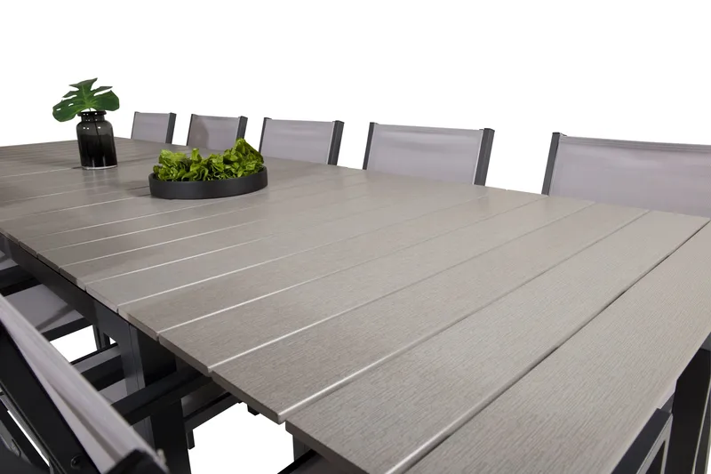 Ruokaryhmä Levels 225-325 cm Suorakulmainen 10 Copacabana-tuolilla - Harmaa - Puutarhakalusteet - Ulkoryhmä - Ruokailuryhmät ulos