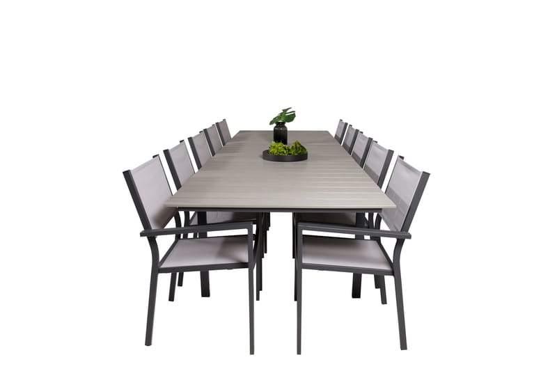 Ruokaryhmä Levels 225-325 cm Suorakulmainen 10 Copacabana-tuolilla - Harmaa - Puutarhakalusteet - Ulkoryhmä - Ruokailuryhmät ulos