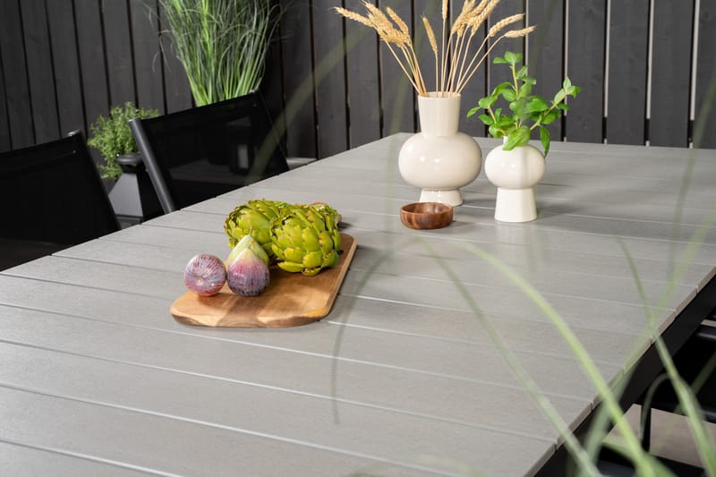 Ruokaryhmä Levels 225-325 cm Suorakulmainen 6 Santorini-tuolilla - Musta - Puutarhakalusteet - Ulkoryhmä - Ruokailuryhmät ulos