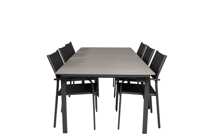 Ruokaryhmä Levels 225-325 cm Suorakulmainen 6 Santorini-tuolilla, Musta