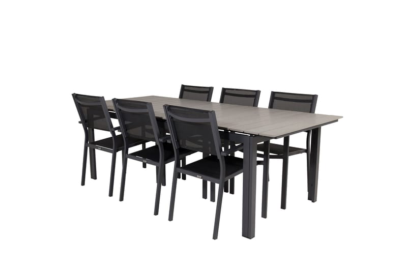 Ruokaryhmä Levels 230-310 cm Suorakulmainen 6 Copacabana-tuolilla - Musta - Puutarhakalusteet - Ulkoryhmä - Ruokailuryhmät ulos