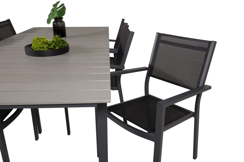 Ruokaryhmä Levels 230-310 cm Suorakulmainen 6 Copacabana-tuolilla - Musta - Puutarhakalusteet - Ulkoryhmä - Ruokailuryhmät ulos