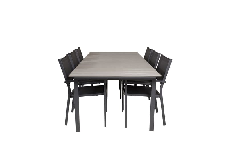 Ruokaryhmä Levels 230-310 cm Suorakulmainen 6 Copacabana-tuolilla, Musta