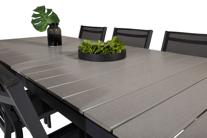 Ruokaryhmä Levels 230-310 cm Suorakulmainen 6 Copacabana-tuolilla - Musta - Puutarhakalusteet - Ulkoryhmä - Ruokailuryhmät ulos