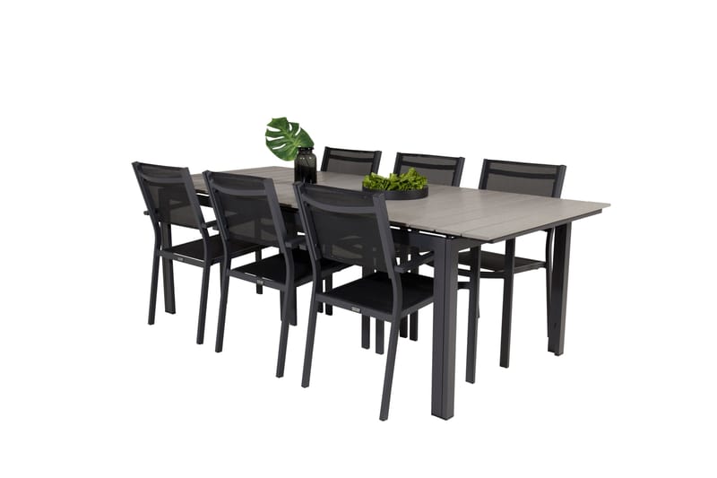 Ruokaryhmä Levels 230-310 cm Suorakulmainen 6 Copacabana-tuolilla - Musta - Puutarhakalusteet - Ulkoryhmä - Ruokailuryhmät ulos