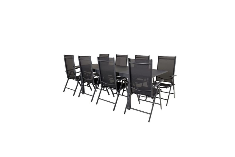 Ruokaryhmä Marbella Suorakulmainen 160/240x100 cm Musta 8 Break-tuolilla - Puutarhakalusteet - Ulkoryhmä - Ruokailuryhmät ulos