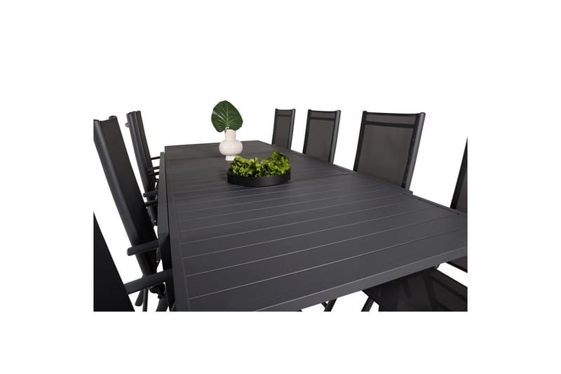 Ruokaryhmä Marbella Suorakulmainen 160/240x100 cm Musta 8 Break-tuolilla - Puutarhakalusteet - Ulkoryhmä - Ruokailuryhmät ulos