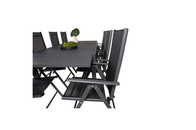 Ruokaryhmä Marbella Suorakulmainen 160/240x100 cm Musta 8 Break-tuolilla - Puutarhakalusteet - Ulkoryhmä - Ruokailuryhmät ulos