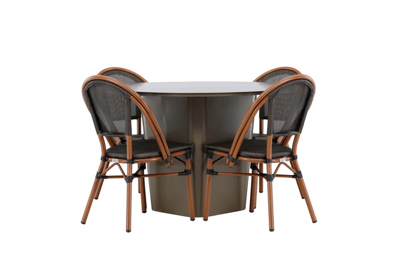 Ruokaryhmä Santa 120 cm Pyöreä 4 Guarda-tuolilla, Ruskea