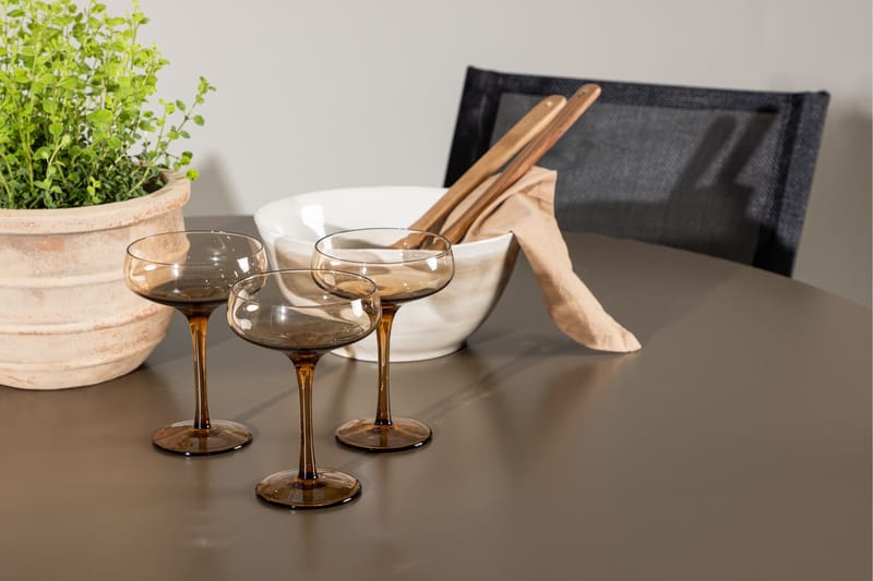 Ruokaryhmä Santa 120 cm Pyöreä 4 Alina-tuolilla - Ruskea - Puutarhakalusteet - Ulkoryhmä - Ruokailuryhmät ulos