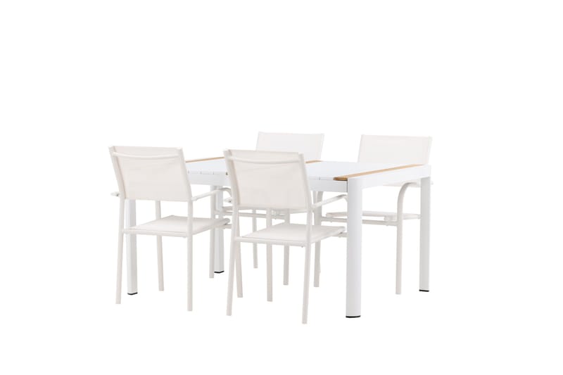 Ruokaryhmä Togo 150 cm Suorakulmainen 4 Santorini-tuolilla - Luonnonvärinen - Puutarhakalusteet - Ulkoryhmä - Ruokailuryhmät ulos