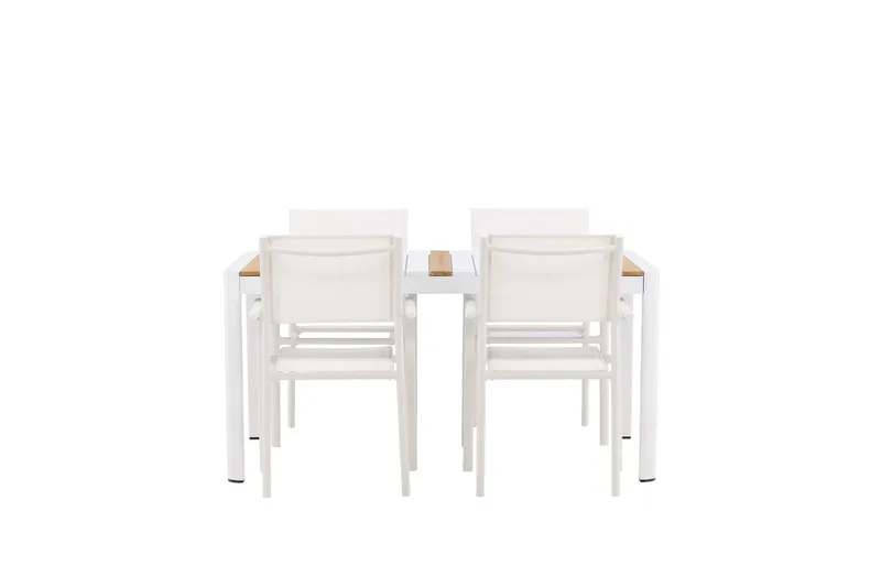 Ruokaryhmä Togo 150 cm Suorakulmainen 4 Santorini-tuolilla, Luonnonvärinen