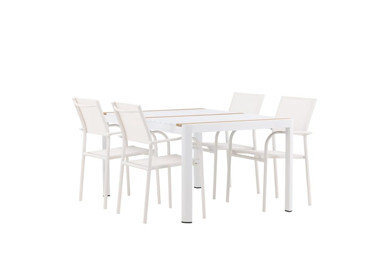 Ruokaryhmä Togo 150 cm Suorakulmainen 4 Santorini-tuolilla - Luonnonvärinen - Puutarhakalusteet - Ulkoryhmä - Ruokailuryhmät ulos