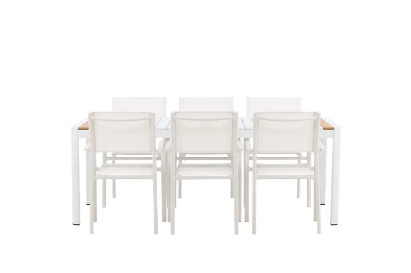 Ruokaryhmä Togo 200 cm Suorakulmainen 6 Santorini-tuolilla, Luonnonvärinen