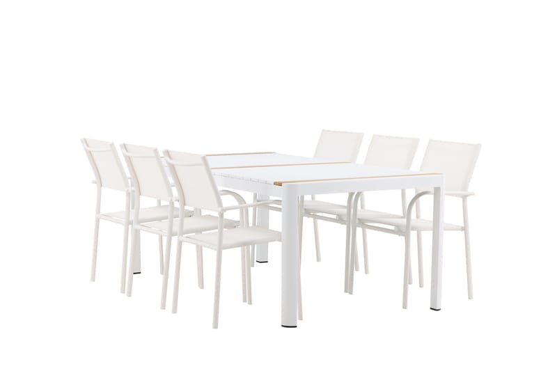 Ruokaryhmä Togo 200 cm Suorakulmainen 6 Santorini-tuolilla - Luonnonvärinen - Puutarhakalusteet - Ulkoryhmä - Ruokailuryhmät ulos