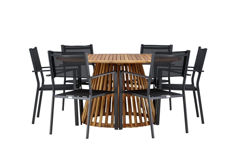 Ruokaryhmä Tucumán 120 cm Pyöreä 6 Copacabana-tuolilla, Luonnonvärinen