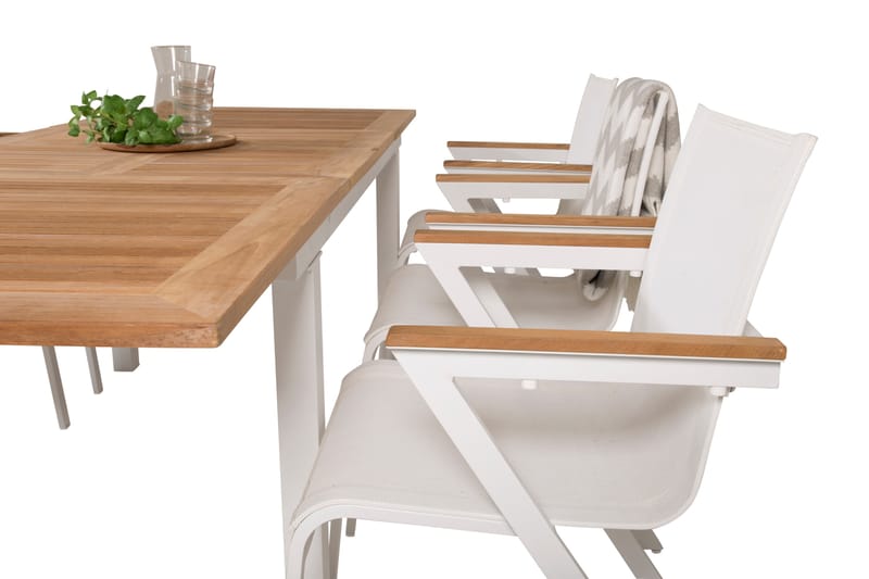Ruokaryhmä Panama 160 cm Suorakulmainen 6 Mexico-tuolilla - Luonnonvärinen - Puutarhakalusteet - Ulkoryhmä - Ruokailuryhmät ulos