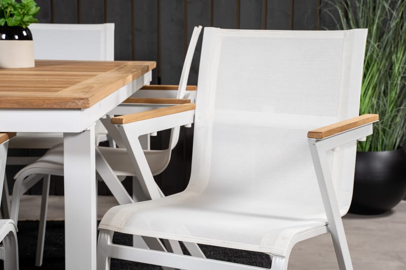 Ruokaryhmä Panama 160 cm Suorakulmainen 6 Mexico-tuolilla - Luonnonvärinen - Puutarhakalusteet - Ulkoryhmä - Ruokailuryhmät ulos