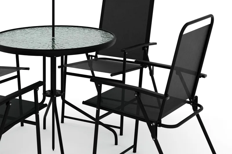 Samra Ruokailuryhmä 4-istuttava - Musta - Puutarhakalusteet - Ulkoryhmä - Ruokailuryhmät ulos