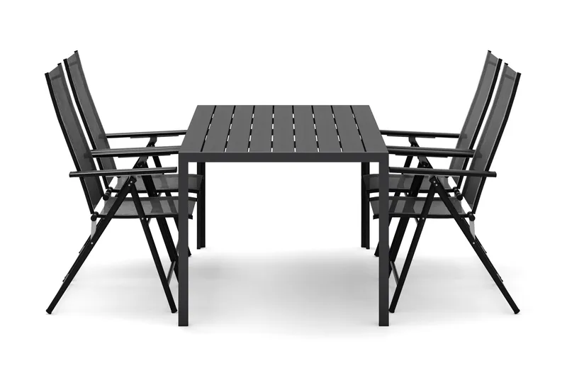 Siri Ruokapöytä 150 cm ja 4 Sanna Ruokatuolit, Musta