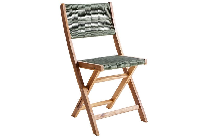 Taitettavat ulkokalusteet Prossedi - Vihreä, vaalea puu - Puutarhakalusteet - Ulkoryhmä - Ruokailuryhmät ulos