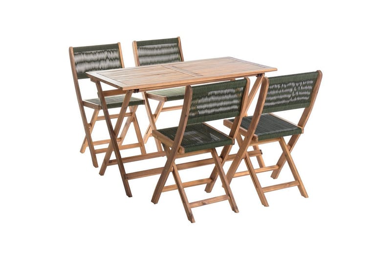 Taitettavat ulkokalusteet Prossedi, Vihreä, vaalea puu