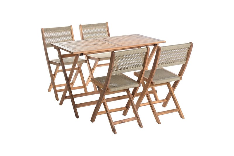 Taitettavat ulkokalusteet Prossedi, Beige, Vaalea puu