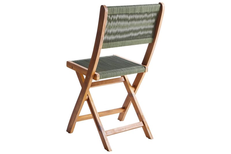 Taitettavat ulkokalusteet Prossedi - Vihreä, vaalea puu - Puutarhakalusteet - Ulkoryhmä - Ruokailuryhmät ulos