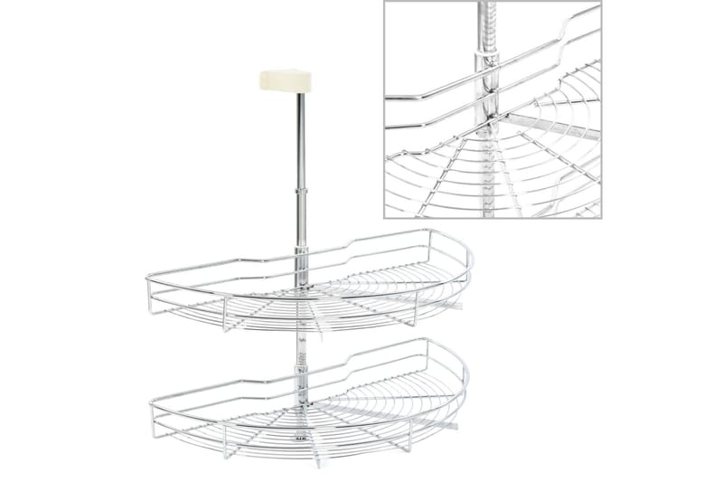 2-kerroksinen keittiön ritilähylly hopea 180° 75x38x80 cm - Hopea - Puutarhakalusteet - Ulkoryhmä - Ruokailuryhmät ulos