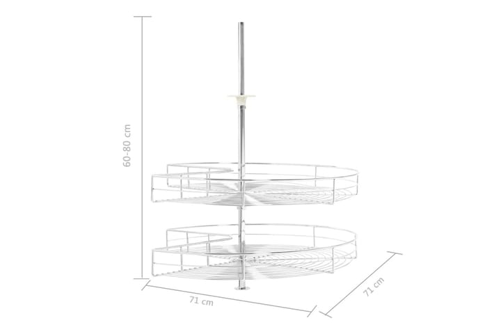 2-kerroksinen keittiön ritilähylly hopea 270° 71x71x80 cm - Hopea - Ruokailuryhmät ulos