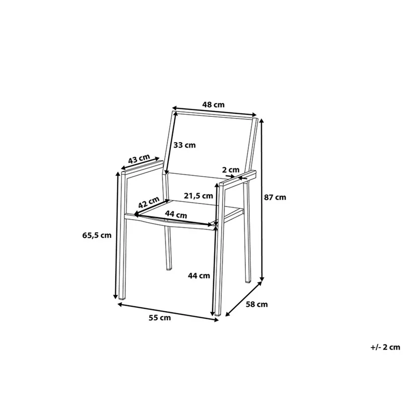 Grosseto Puutarhakalusteryhmä Pöytä + 6 tuolia - Harmaa - Puutarhakalusteet - Ulkoryhmä - Ruokailuryhmät ulos