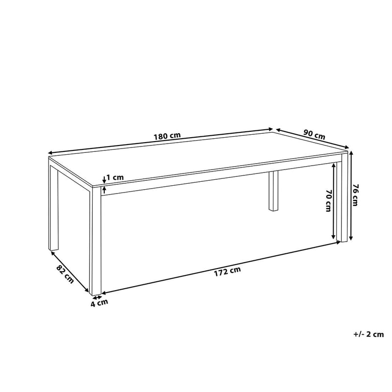 Grosseto Puutarhakalusteryhmä Pöytä + 6 tuolia - Musta - Puutarhakalusteet - Ulkoryhmä - Ruokailuryhmät ulos