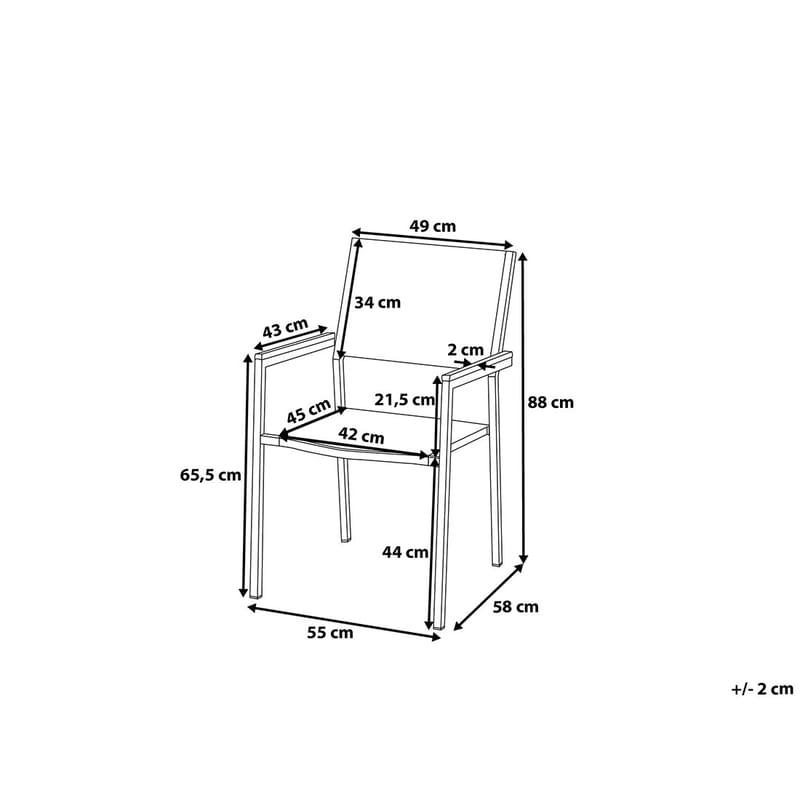 Grosseto Puutarhakalusteryhmä Pöytä + 6 tuolia - Musta - Puutarhakalusteet - Ulkoryhmä - Ruokailuryhmät ulos