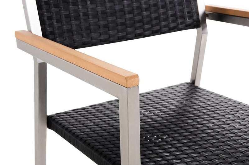 Grosseto Puutarhakalusteryhmä Pöytä + 6 tuolia - Musta - Puutarhakalusteet - Ulkoryhmä - Ruokailuryhmät ulos