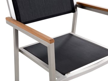 Grosseto Puutarhakalusteryhmä Pöytä + 6 tuolia - Musta - Puutarhakalusteet - Ulkoryhmä - Ruokailuryhmät ulos