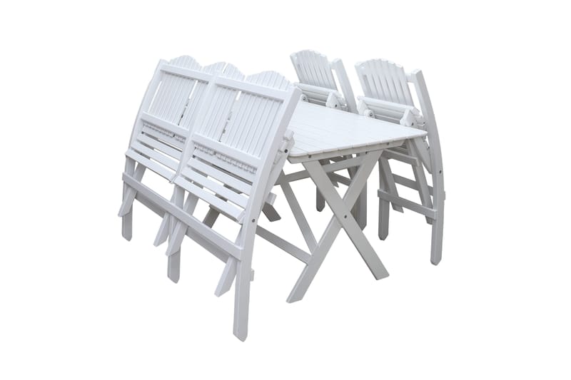 Kahvilaryhmä Delpino 125 cm - Valkoinen - Puutarhakalusteet - Ulkoryhmä - Ruokailuryhmät ulos